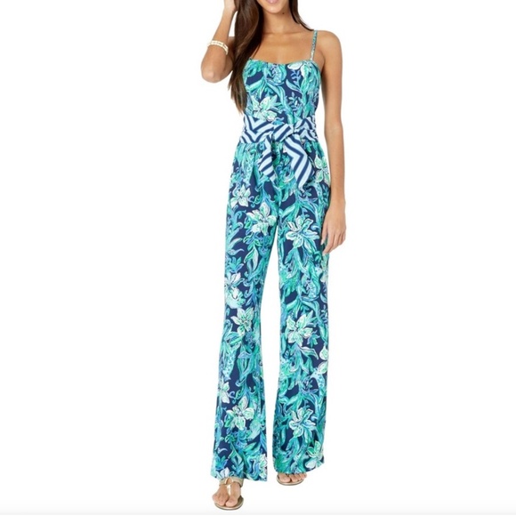 NWT LILLY PULITZER NAVY HIGH TIDE JUMPSUIT - Picture 1 of 14